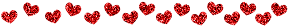 a string of glittery red hearts